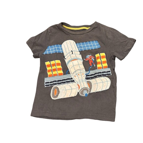 Mini Boden Astronaut Space Short Sleeve Shirt Flap Play Condition 3 Y - Picture 1 of 8